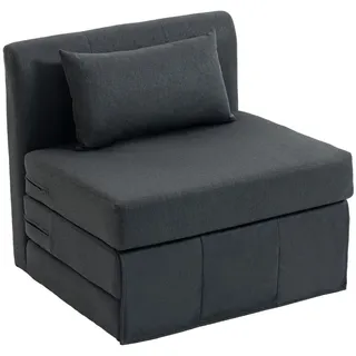 Homcom Schlafsessel 75 x 74 x 80 cm Dunkelgrau mit Kissen