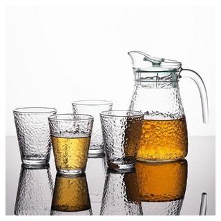 Rungassi Karaffe Karaffe mit 4 Gläser 220ml Wasser Cognac Whisky-Gläser G05 weiß