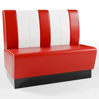 BIG Möbel GmbH Dinerbank Americano Retro | Rot Weiß - 120cm Breit