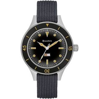 Bulova Herren Automatik Armbanduhr aus Edelstahl mit Nato Armband - Archive Series MIL-SHIPS-W-2181 - 98A266