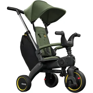 Doona Dreirad Liki Trike S3, Grün, Schwarz, Metall, Kunststoff, 33.9x25.1x33.9 cm, Rückenlehne, Fußstützen, höhenverstellbare Schubstange, Outdoor Spielzeug, Kinderfahrzeuge, Dreiräder