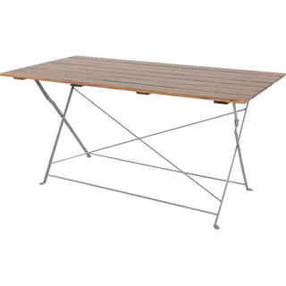 Mojawo, Gartentisch + Balkontisch, Biergarten Tisch Klapptisch Gartentisch Esstisch klappbar Akazie Stahl 120x60cm (120 cm)