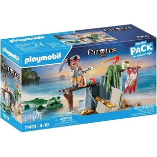 Playmobil® Konstruktions-Spielset Pirat mit Alligator (71473), Pirates, (59 St), teilweise aus recyceltem Material; Made in Europe bunt