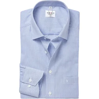 Langarmhemd MARVELIS, Herren, Gr. 46, N-Gr, blau, Web, Obermaterial: 100% Baumwolle, normal, Manschette, Hemden, Businesshemd, Kentkragen, modern fit