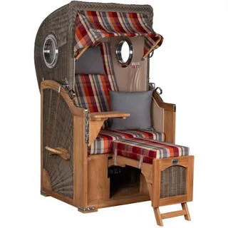 Strandkorb Düne Single Bullauge Teak PE Grey Dessin 584