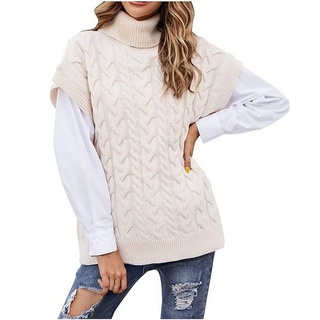 AFAZ New Trading UG Jerseyweste Modischer Pullover ärmellose Weste Strickweste lockerer DamenPullover XL