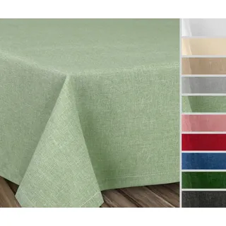 Beautex Tischdecke Fleckenabweisende bügelfreie Tischdecke mit Lotuseffekt, Leinenoptik (1-tlg) grün Eckig | 130 cm x 130 cm