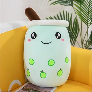 360Home Bubble Tea Perlen Milch Tee Kissen Plüschtier Kissen  Hellgrün 25cm