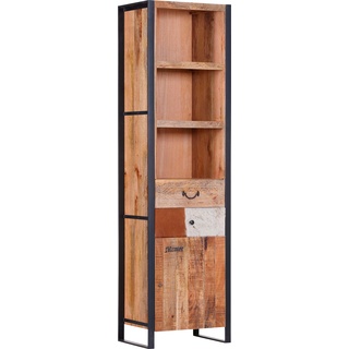 Regal GUTMANN FACTORY "Clint" Regale Gr. B/H/T: 55 cm x 200 cm x 42 cm, 3 St. offene Fächer, beige (natur) Standregal Bücherregal Büroregal Standregale im Vintage Stil
