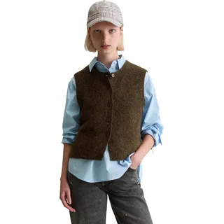 Marc O'Polo DENIM "aus Alpakawolle-Wolle-Mix", Damen, Gr. L, schwarz espresso, Obermaterial: 42% Polyamid, 28% Wolle, 28% Alpaka, 2% Elasthan, unifarben, regular fit, Westen Strickweste