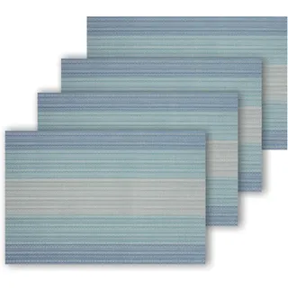 Delindo Lifestyle Tischsets Platzsets HUSUM, Abwaschbar und Abwischbar, Maritim Blau, 4er-Set