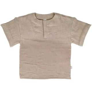 MAXIMO Kurzarmhemd GOTS MINI BOY-Hemd, Kurzarm Musselinstoff beige 86/92