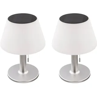Expo Börse Solarleuchte Kunststoff 28,0 cm 2er Set silber