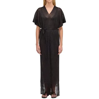Sundek Long Kaftan With V-neck Kurzarm Langes Kleid - Black - One Size