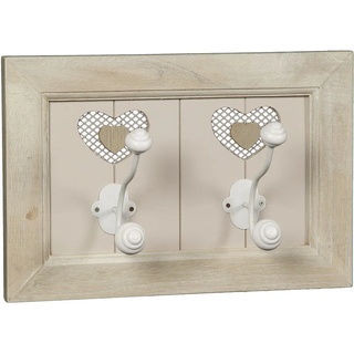 Garderobenhaken AMBIENTE HAUS "Country Garderobe 2er Haken 33cm" Garderobenhalter Gr. B/H/T: 33 cm x 22 cm x 11 cm, weiß (antikweiß) Aufbewahrung Ordnung Garderobenhalter