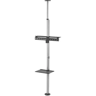 Maclean Brackets TV Halterung mit Ablage Decken-Bodenbefestigung Teleskophalter OLED QLED LCD LED Plasma Fernseher 37-70 Zoll max. VESA 600x400 bis 30kg