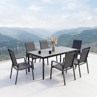 MWH Alutapo/Kedline Gartenmöbel-Set 7tlg. - Iron Grey