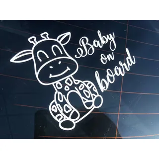 myrockshirt Süßer Baby on Board kleine Giraffe Aufkleber Autoaufkleber Sticker Wandtattoo Profi Qualität