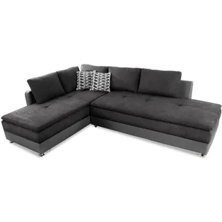 luma-home Eckcouch Kunstleder 4-Sitzer Grau