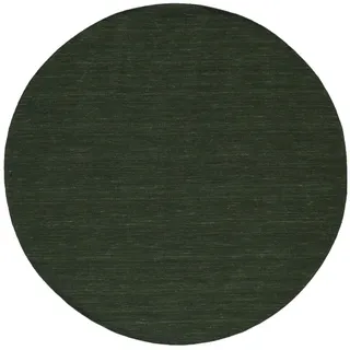 RugVista Handloom Flat, Teppich, Kelim Modern, Ø 250 cm, Rund, Mittlerer Stapel, Wohnzimmer, Esszimmer, Schlafzimmer, Nur chemische Reinigung, Care & Fair Zertifiziert, Forest Grün