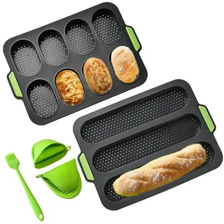 LuxusKollektion Brotbackform Backform Baguette Backblech Brötchen Brotbackformen Isolationshandclip bunt