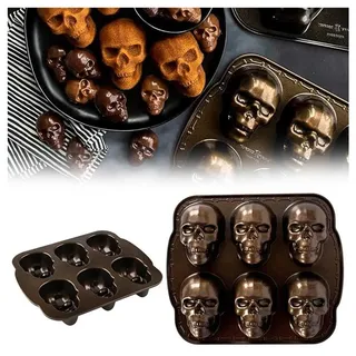 Totenkopf-Formen zum Backen von Totenkopf-Backgeschirr, Halloween-Backformen, Totenkopf-Backform, Totenkopf-Kuchenform für Muffins, Gelatine, Totenkopf-Kuchen, Pudding, Seife, Kuchen,