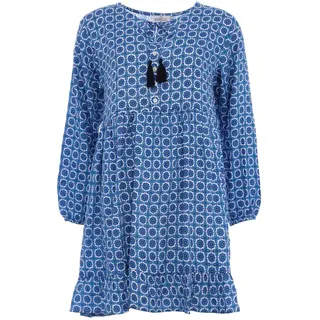 Sommerkleid ZWILLINGSHERZ Gr. LXL, N-Gr, blau Damen Kleider Sommerkleider mit Knopfleiste