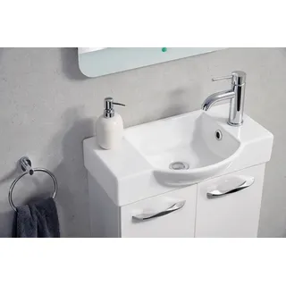 Waschbecken FACKELMANN "Gäste-WC" Waschtische Gr. Rechteck, weiß Waschbecken Keramik, Breite 54,5 cm, für Gäste-WC
