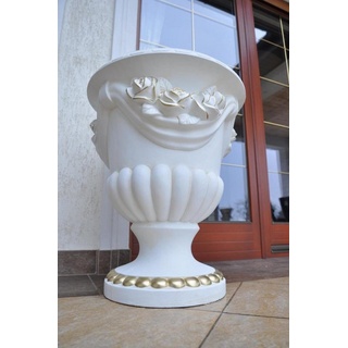 JVmoebel Skulptur Blumen Kübel Design Vase Vasen Klassiche Design Römisch Boden Schalen weiß