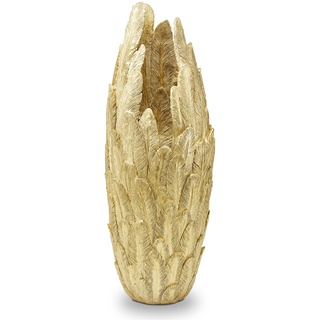 KARE DESIGN Vase Feathers Polyresin Gold 80 cm