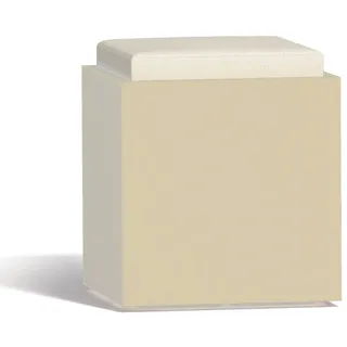SITZWÜRFEL HOCKER SITZHOCKER WÜRFEL GARTEN SITZ AUFBEWAHRUNGSBOX ELFENBEIN