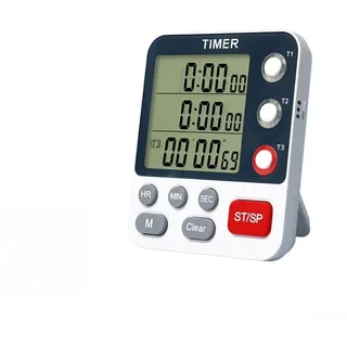 Verstellbarer 3-fach küchentimer digital,eieruhr digital, großem Display,einstellbarer Lautstärke,küchentimer magnetisch,99-Stunden-Kapazität für Küche, Backen oder Studium(Update)