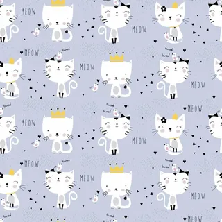 Bricoflor Vlies Kindertapete mit Katzen Graue Tapete Tieren in Schwarz Weiß Ideal für Mädchenzimmer Moderne Vliestapete für Kinderzimmer Von Mädchen