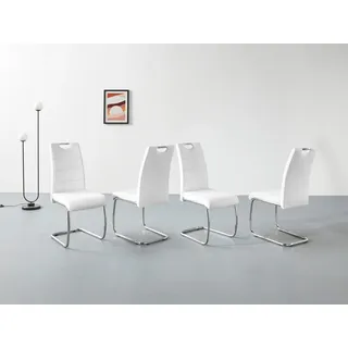 Hela Freischwinger Flora Kunstleder Weiß 4er Set