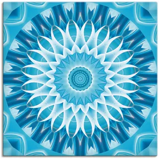 Wandbild ARTLAND "Mandala blau Blüte" Bilder Gr. B/H: 70 cm x 70 cm, Leinwandbild Muster quadratisch, 1 St., blau Kunstdrucke als Leinwandbild in verschied. Größen