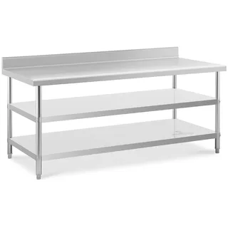 Royal Catering Edelstahl-Arbeitstisch ECO 200 x 90 cm