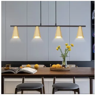 Nettlife Pendelleuchte Esstisch Gold Weiß GU10 Metall 70cm Linear Hängelampe, Höhenverstellbar, LED wechselbar, Esszimmerlampe hängend Höhenverstellbar Bürolampe Arbeitszimmer