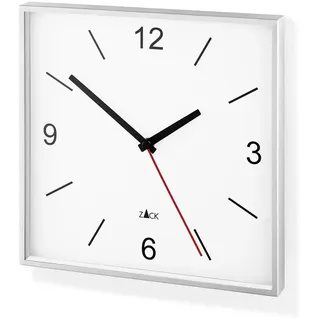 ZACK 60053 "SILLAR" Wanduhr, Edelstahl matt, 26.0 x 26.0 x 4.1 cm