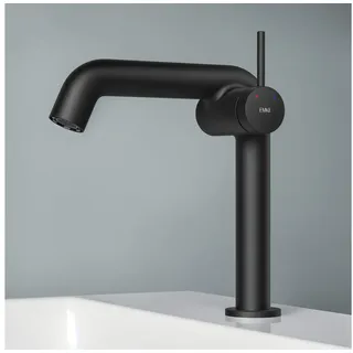 EMKE Waschtischarmatur Wasserhahn Bad mit Luftsprudler Küchenarmatur Mischbatterie-Armatur (Badezimmer armaturen, Waschbeckenhahn, Schwarz) schwarz
