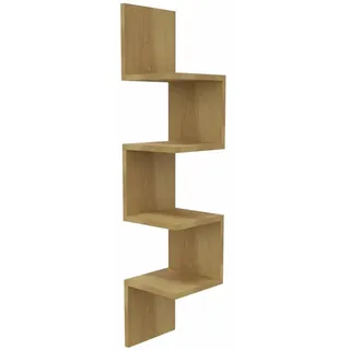 MARAND Hängende Eckregal Wandregal Schweberegal für Bücher Bücherregal Pflanzenregal für Schlafzimmer Wohnzimmer Badezimmer Homeoffice Platzsparendes und Modernes Design - 125cm Hoch - Artisan-Eiche