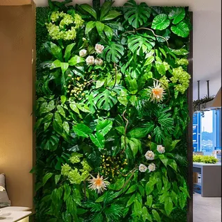 Simulationslandschaft Dekorativer Rasen 100 X 200cm Efeu Künstliche Hängende Weinpflanzen Wandpaneele für Hochzeit, Bühne, Party, Geburtstag, Garten(E08)