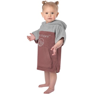 normani Badeponcho Kinder Badeponcho 0-2 Jahre Puwai, Bio-Baumwolle, Kapuze, Schlupf, Badeponcho aus 100 % Bio-Baumwolle rosa
