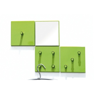 HAKU Möbel Wandgarderobe 4-er Set (BHT 15x15x6 cm) BHT 15x15x6 cm grün Garderobenpaneel  Garderobe Garderobenleiste Garderobenset - grün