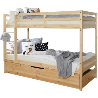 TICAA Etagenbett Finn 90 x 200 cm Kiefer natur beige