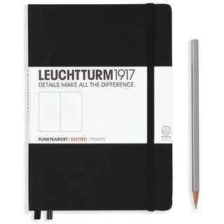 Leuchtturm1917 Notizbuch Medium Hardcover A5 schwarz, punktkariert