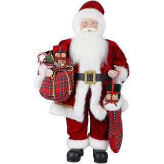 Weihnachtsmann Figur, 62 cm / 24“ Santa Claus Christmas Decorations, Stehende Weihnachtsdekoration Figuren, Weihnachtsmann Puppen Nettes rotes Plüschtier, Nikolaus Geschenke