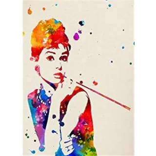 POSTER Audrey Hepburn 30X40cm Schwarzer Rahmen