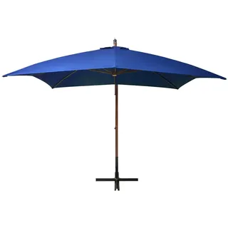 Maison Exclusive - Ampelschirm Mit Mast Azurblau 3x3 M Massivholz