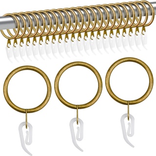 TSKDKIT 50 Set Metall Gardinenringe mit Kunststoffhaken 30mm Metall Vorhangringe Metall Hängende Ringe mit Haken, 3cm Duschvorhangringe für Vorhänge und Stäbe