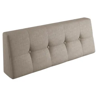 sunnypillow Palettenkissen für Gartenmöbel - Rückenkissen 120x40x20/10cm - Rückenpolster für Bett und Sofa - Palettenpolster für Palettenmöbel - Gesteppte Kissen mit Knöpfen - Rückenlehne Beige